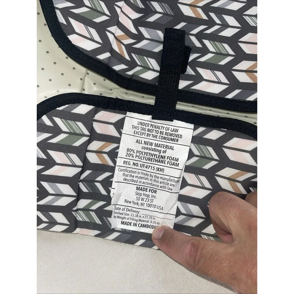 Skip Hop Diaper Changing Pad Station gray Print Clutch Organizer Baby